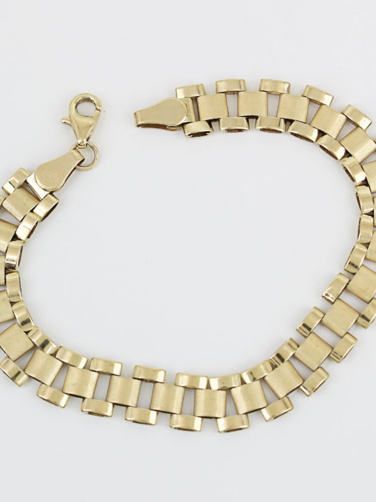 10k Yellow Gold Rolex Link Watch Style Bracelet 10k Yellow Gold Rolex Link Watch Style Bracelet